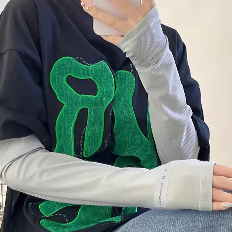 Anxious Ice Silk Sun Protection Sleeves Unisex-13