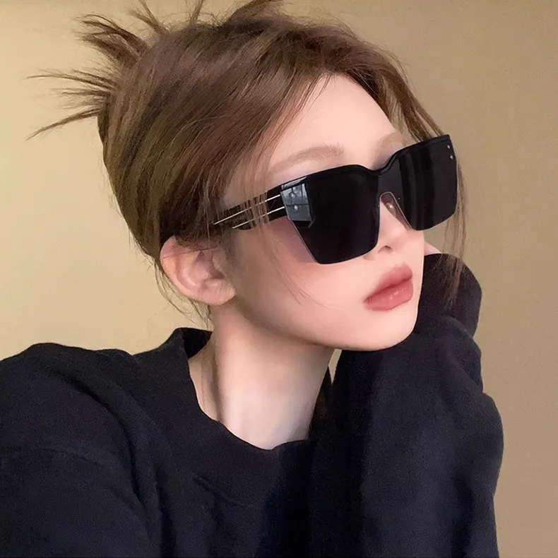 Anxious PC Metal Browline Sunglasses Unisex-3