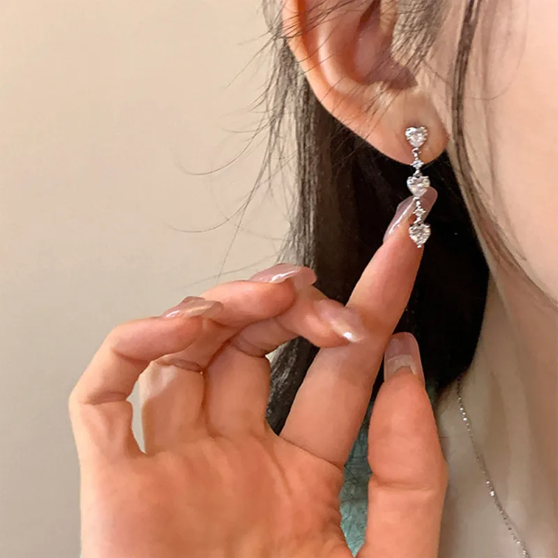 Anxious Zircon Earrings Women's-2