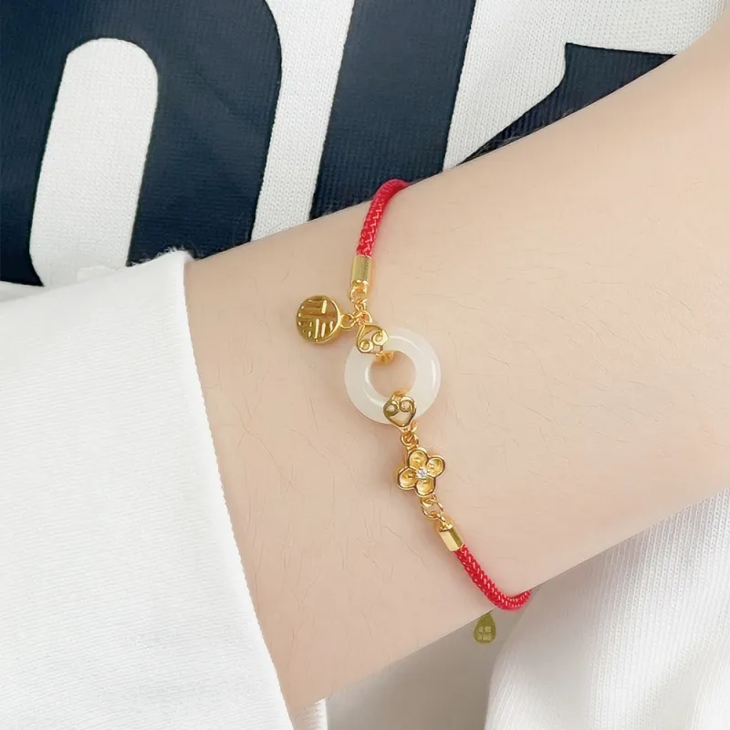 Anxious Bracelets Pale Greenish White Jade Women's-4