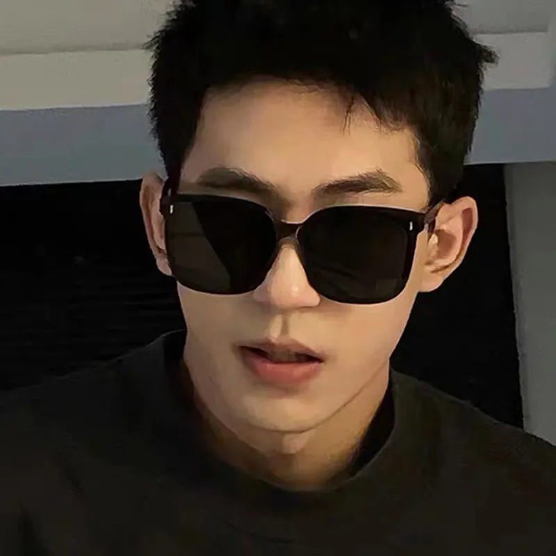 Anxious TR/Memory Plastic Square Sunglasses Unisex-4