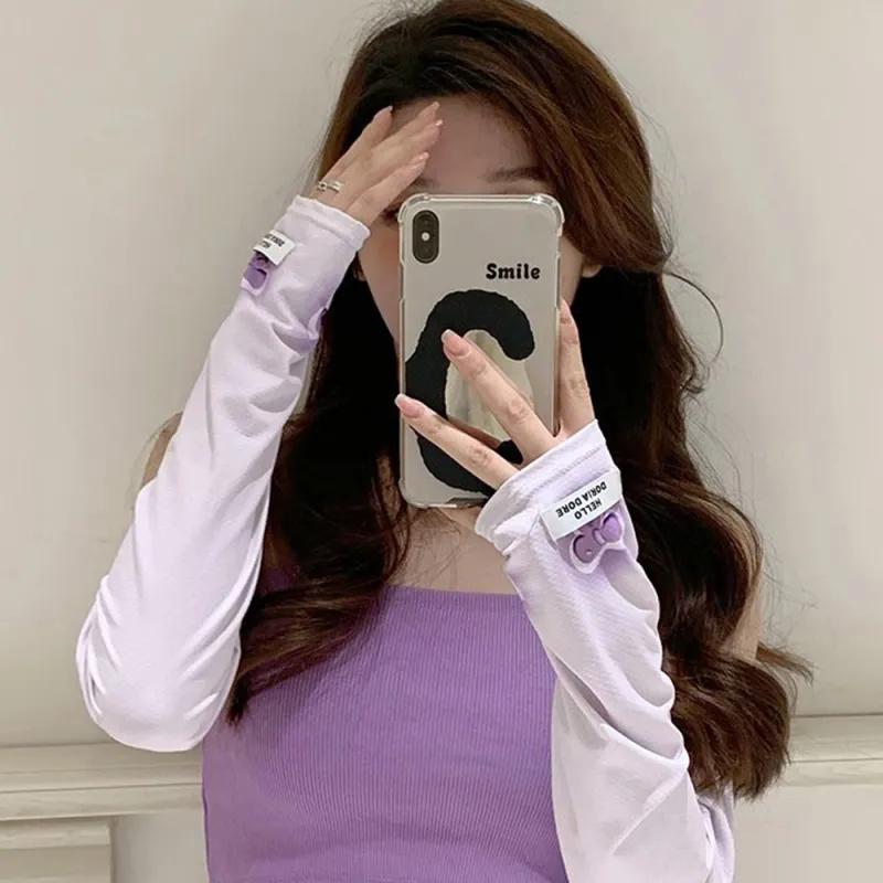 Anxious Ice Silk Polyester Sun Protection Sleeves Women's-8