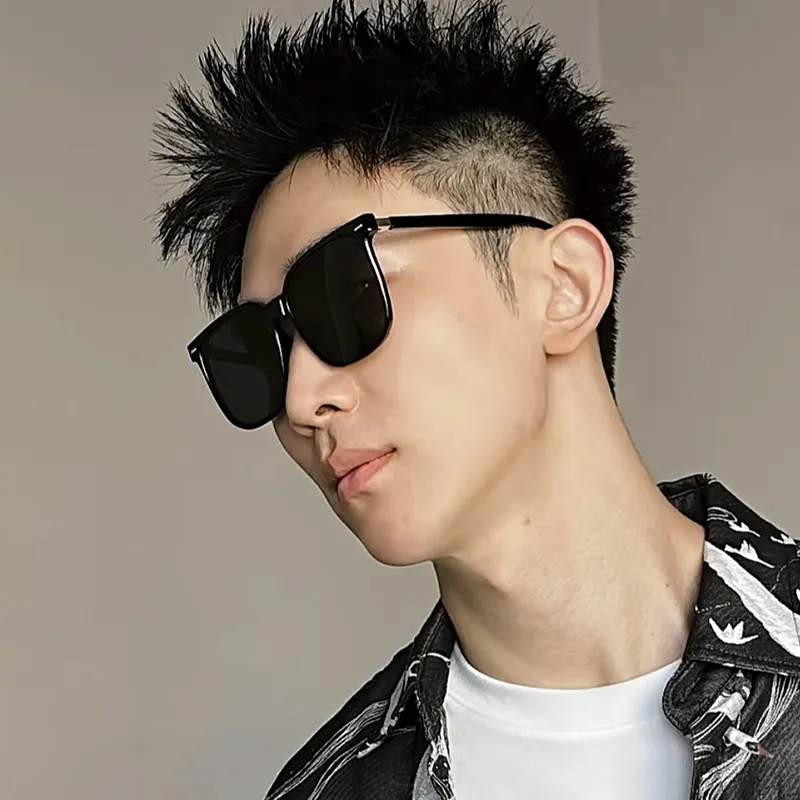 Anxious TR/Memory Plastic Square Sunglasses Unisex-1