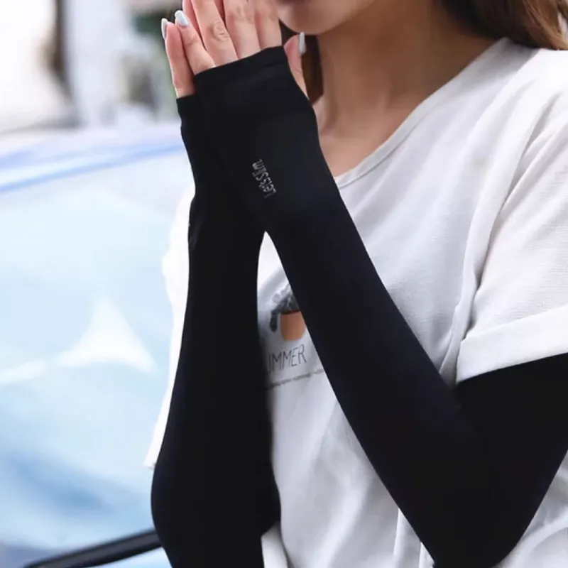 Anxious Polyester Sun Protection Sleeves Unisex-2