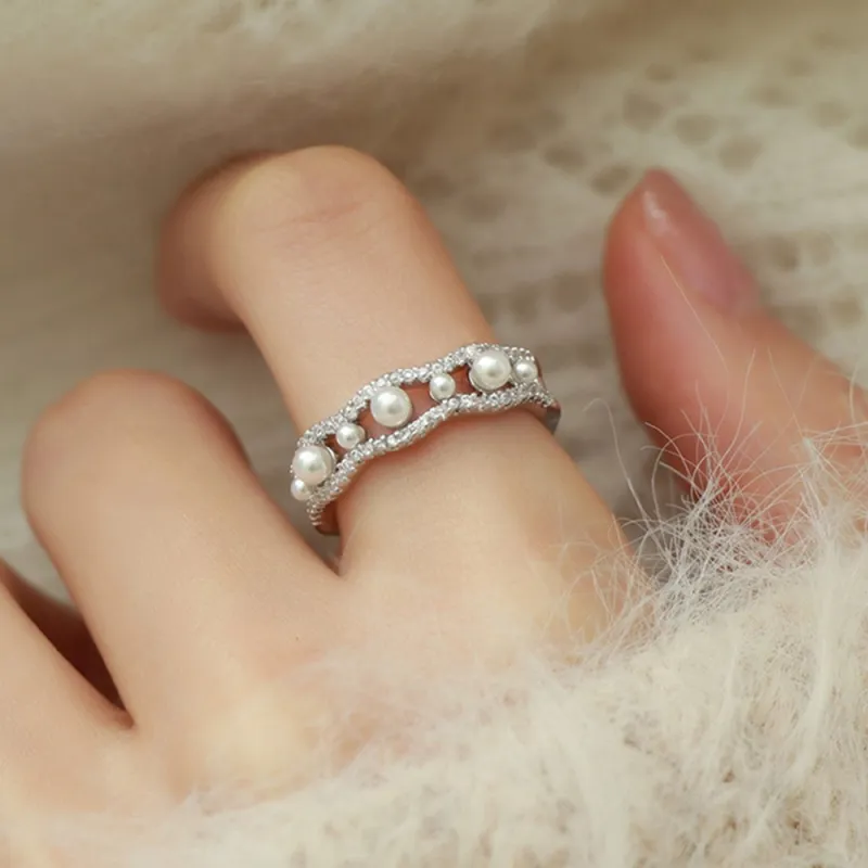 Anxious Artificial Pearl Rings Women's-1