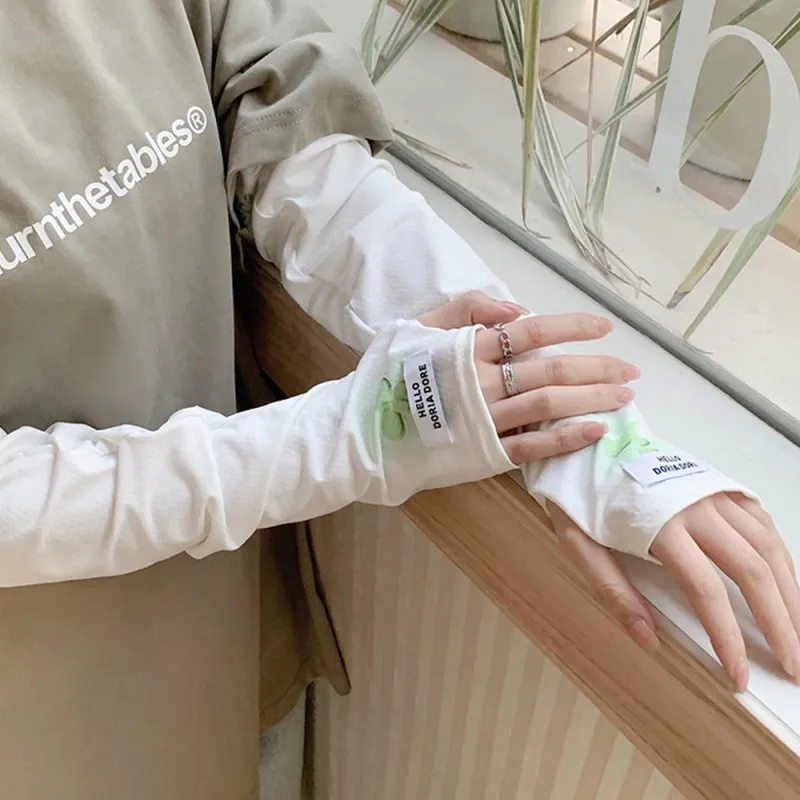 Anxious Ice Silk Polyester Sun Protection Sleeves Women's-16