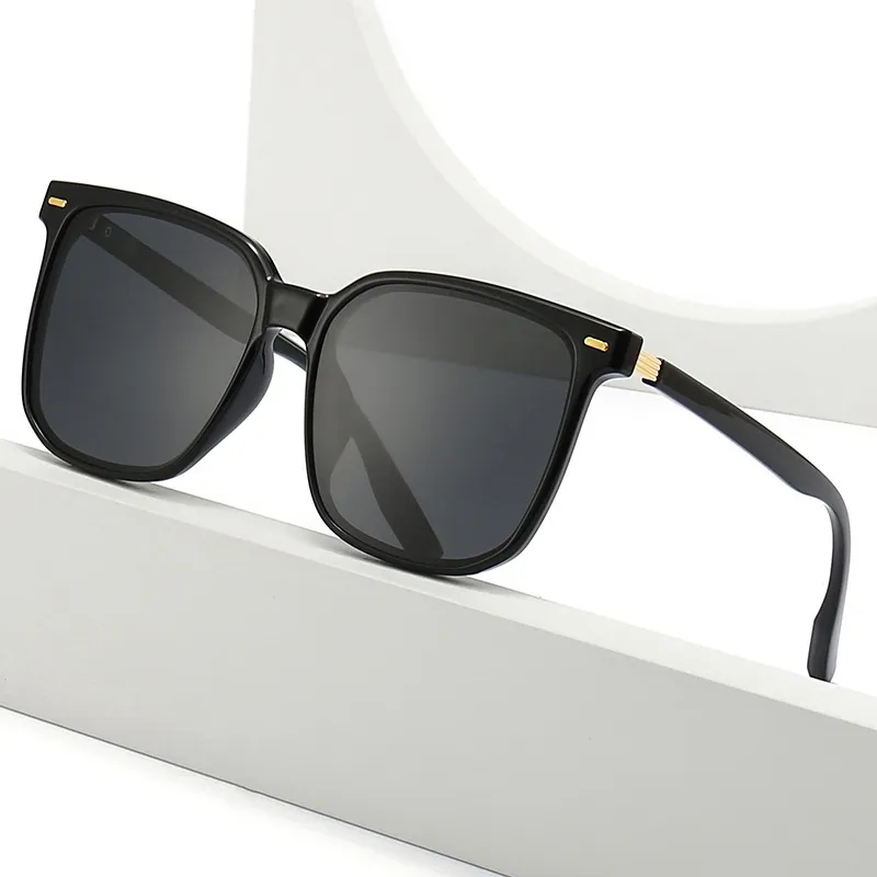 Anxious TR/Memory Plastic Square Sunglasses Unisex-3