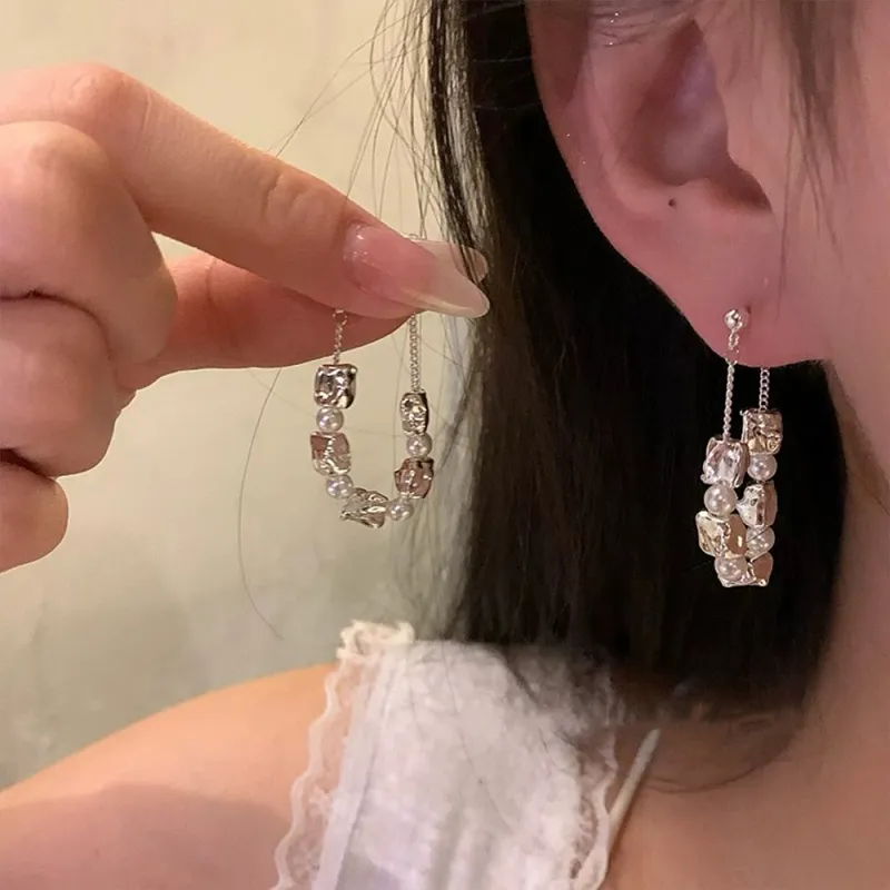 Anxious Artificial Pearl Earrings Women's-2