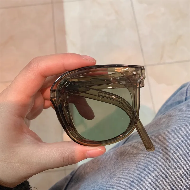 Anxious TR/Memory Plastic Square Sunglasses Unisex-5