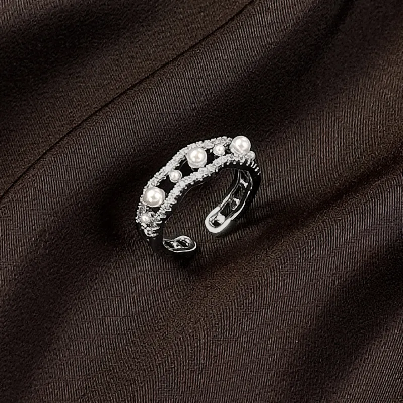 Anxious Artificial Pearl Rings Women's-5