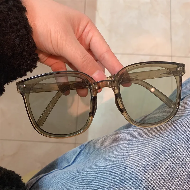 Anxious TR/Memory Plastic Square Sunglasses Unisex-4