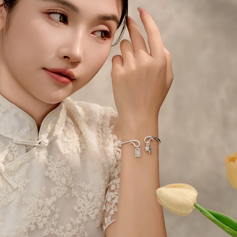 Sentimentality 9999 Pure Silver Bangles Unisex-5