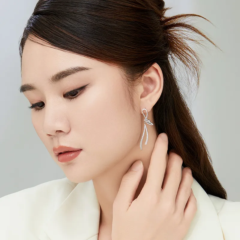 Sentimentality 925 Silver Zircon Stud Earrings Women's-3