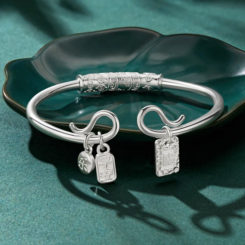 Sentimentality 9999 Pure Silver Bangles Unisex-3