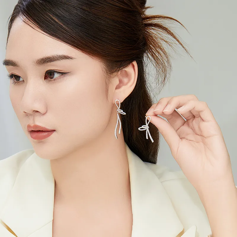 Sentimentality 925 Silver Zircon Stud Earrings Women's-5
