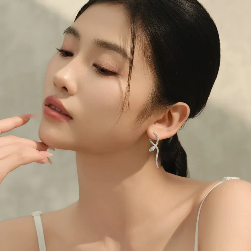 Sentimentality Zircon Earrings Women's-3