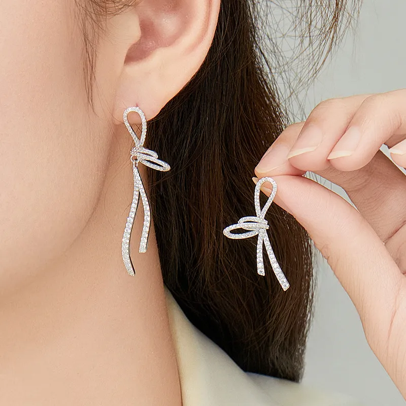 Sentimentality 925 Silver Zircon Stud Earrings Women's-4