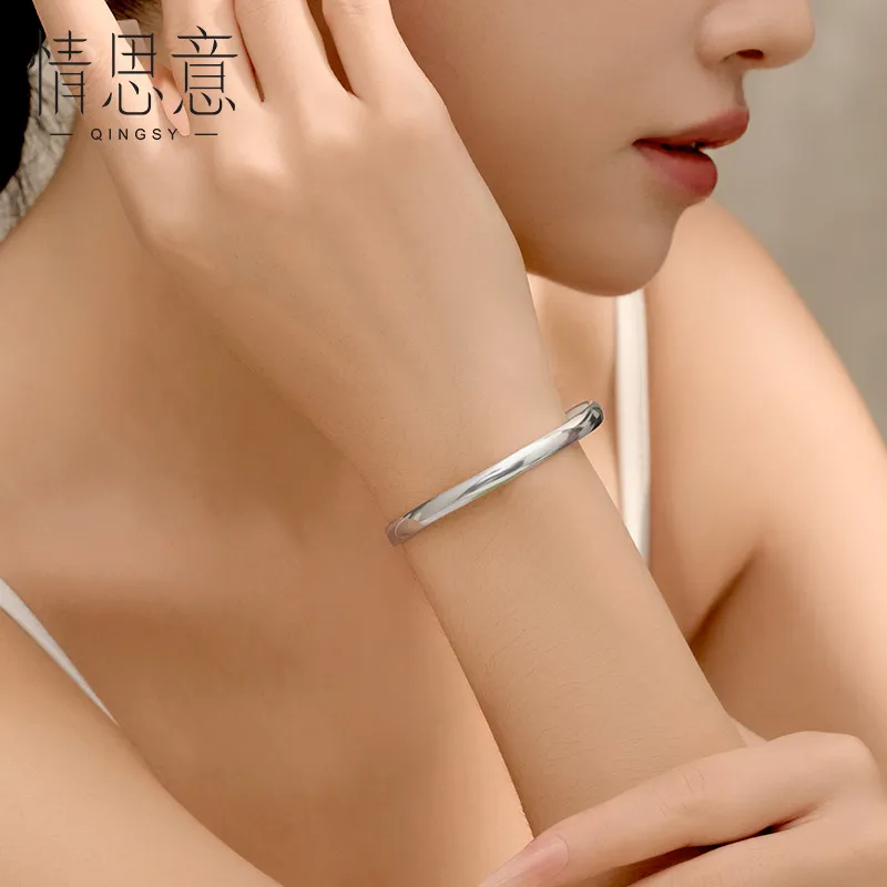 Sentimentality Pure Silver Bangles Women's-3