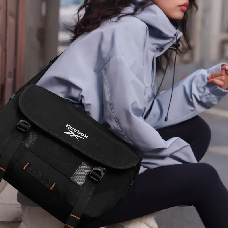 Reebok Fabric Shoulder Bag, Crossbody Bag, Messenger Bag Regular Unisex Black-8