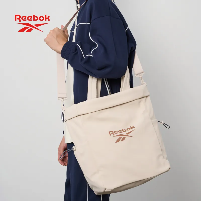 Reebok Fabric One Shoulder Crossbody Tote Regular Women's Ecru/Black/Khaki-7