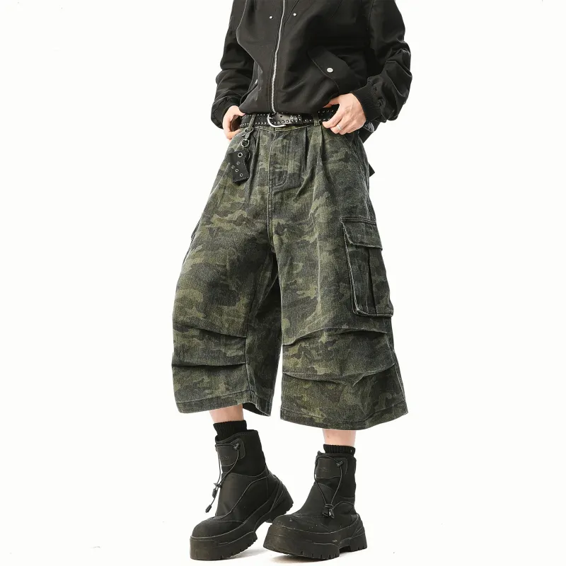 BRYAN JIMENEZ Denim Shorts Unisex Green-4