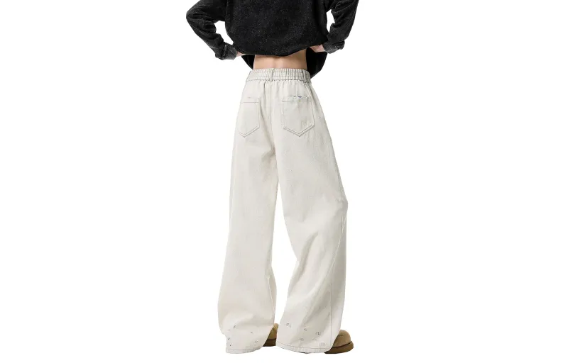 BRYAN JIMENEZ Jeans Unisex Blue Yarn White-4