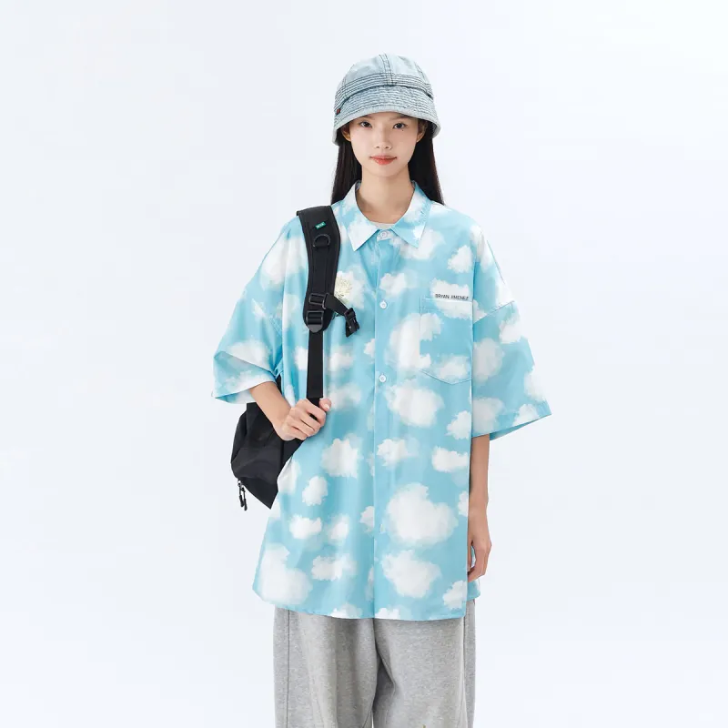 BRYAN JIMENEZ Shirts Unisex Blue With Cloud-4