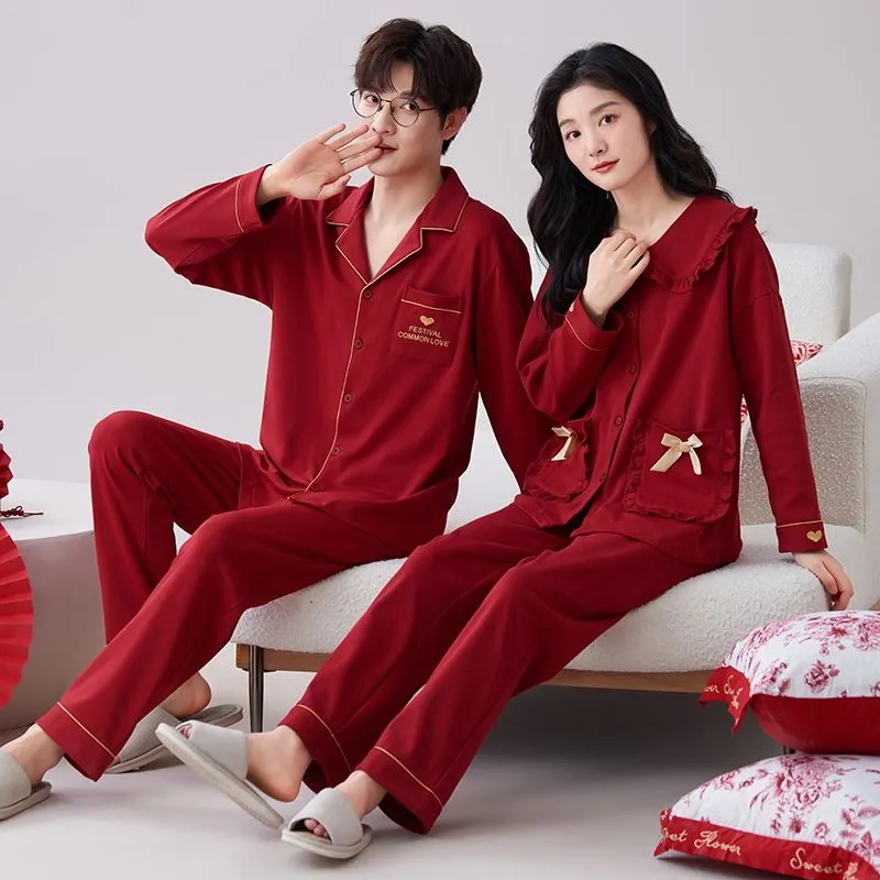 CAIHENGTONG Pajama Set Men's Red-2