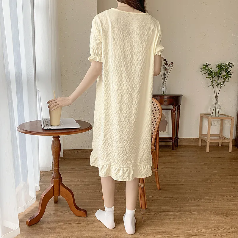 CAIHENGTONG Nightgown Women's Apricot-9