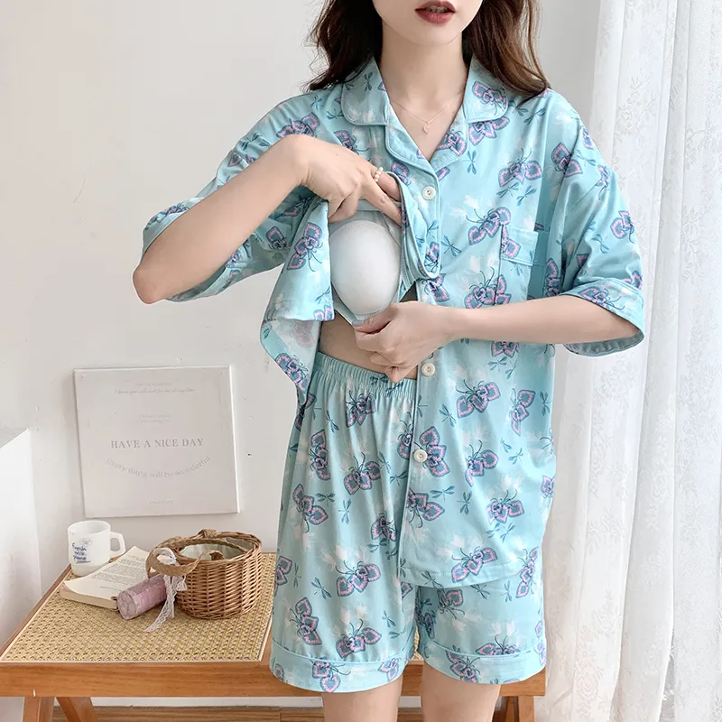 CAIHENGTONG Pajama Set Women's Dragonfly Floral-13