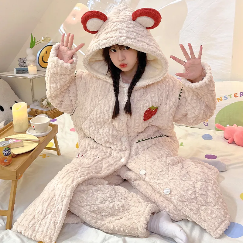 CAIHENGTONG Pajama Set Women's Apricot-1