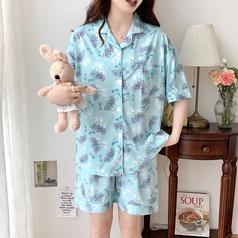 CAIHENGTONG Pajama Set Women's Dragonfly Floral-2