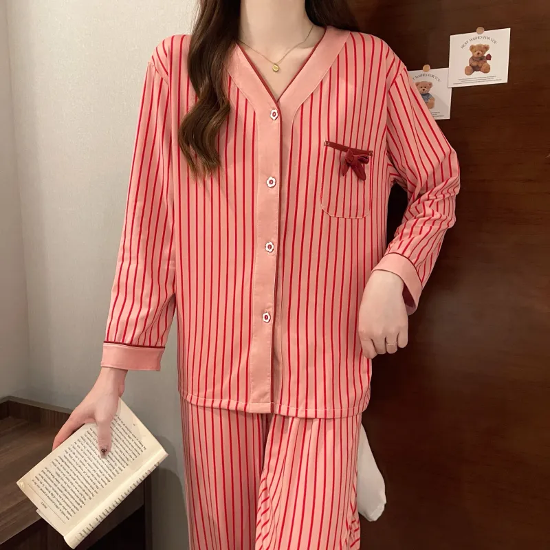 CAIHENGTONG Pajama Set Women's Red-2