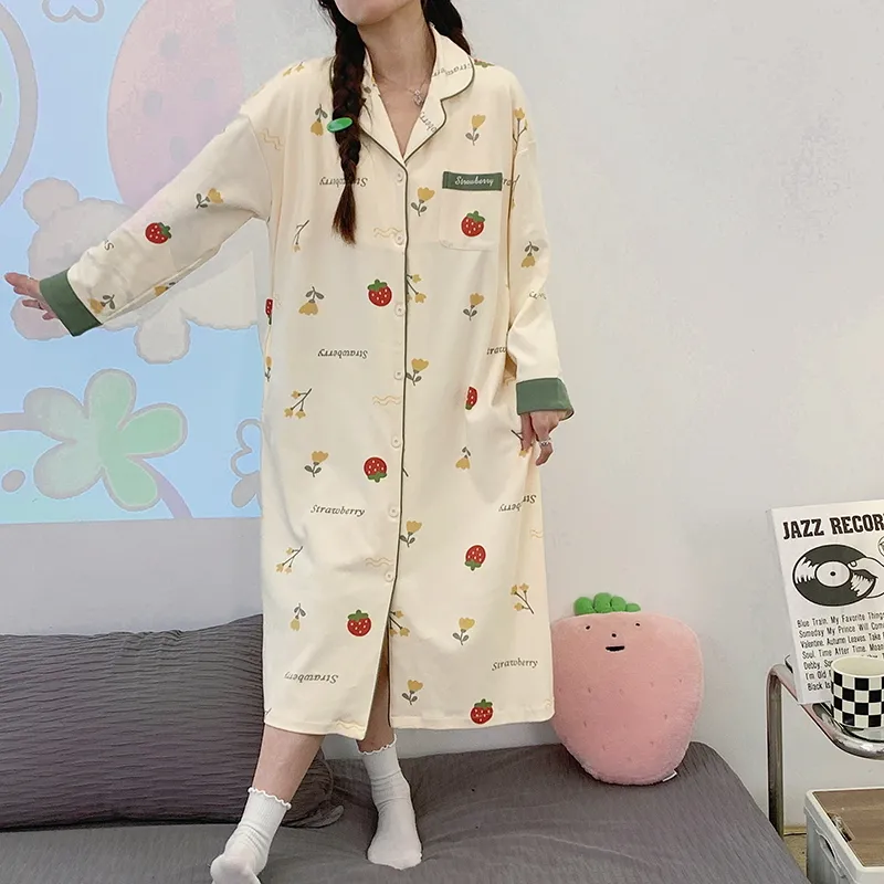 CAIHENGTONG Nightgown Women's Image Color-2