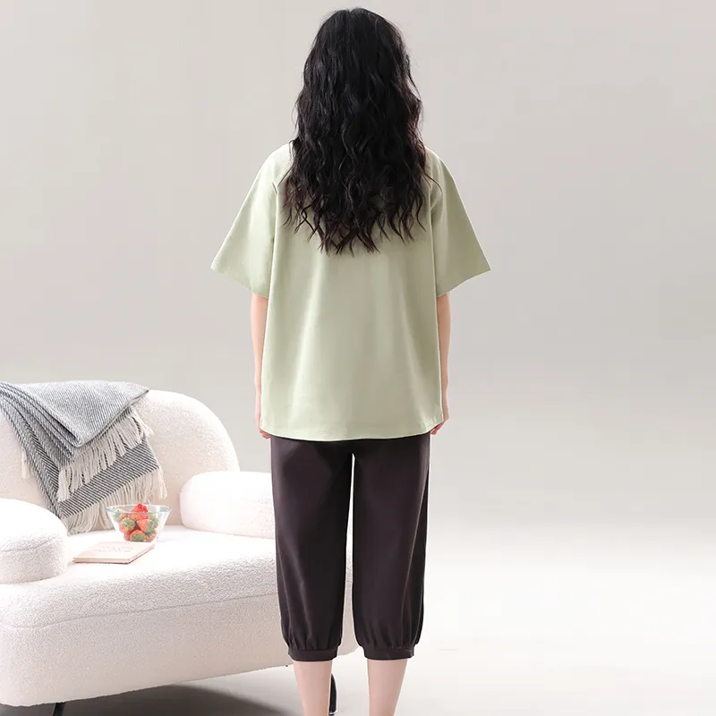 CAIHENGTONG Pajama Set Women's Fruit Green-3