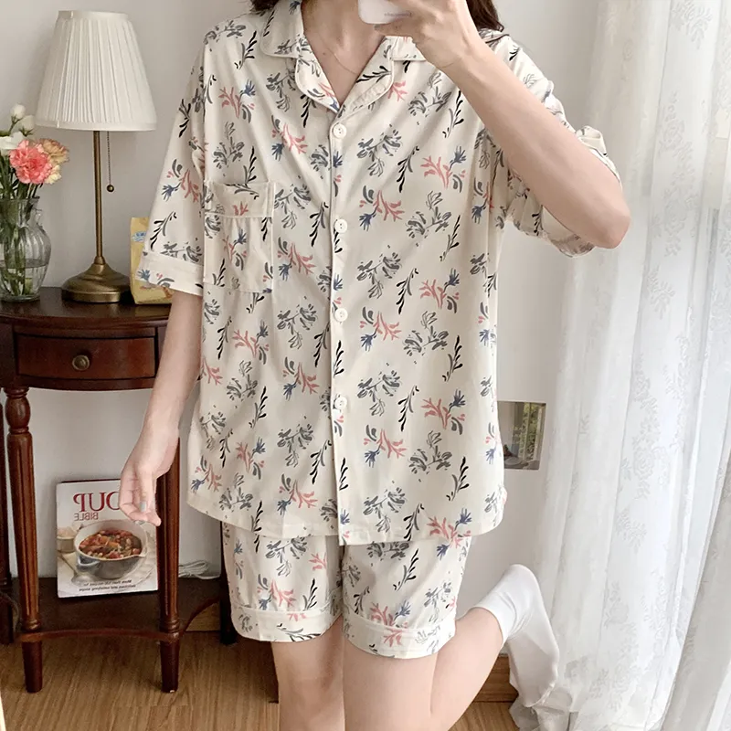 CAIHENGTONG Pajama Set Women's All Over Print Floral-2