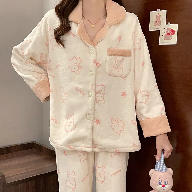 CAIHENGTONG Pajama Set Women's Little Rabbit-4