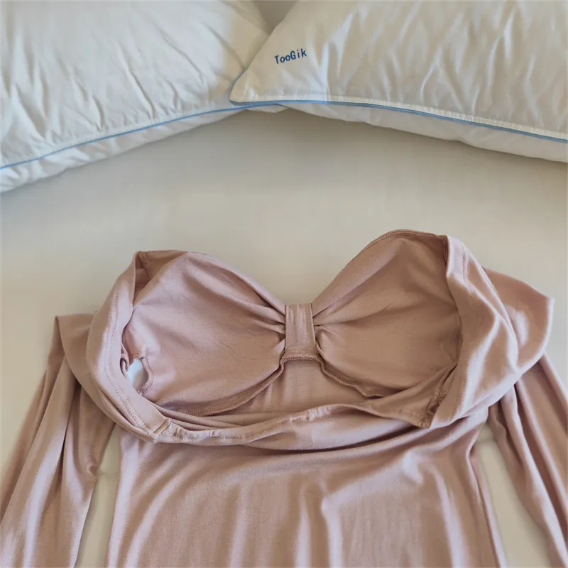 CAIHENGTONG Nightgown Women's Nude Pink-4