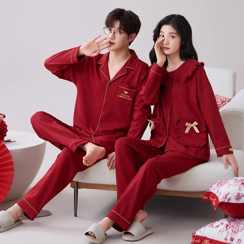 CAIHENGTONG Pajama Set Men's Red-1