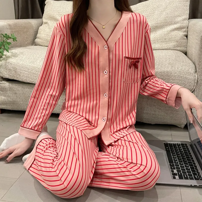 CAIHENGTONG Pajama Set Women's Red-8