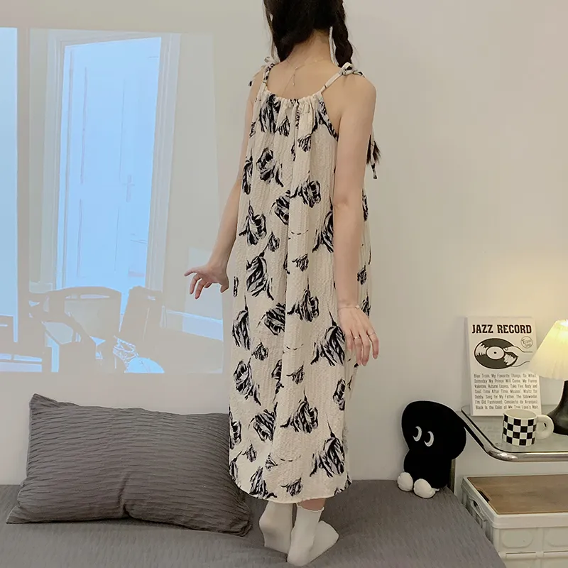 CAIHENGTONG Nightgown Women's Vintage Floral-8