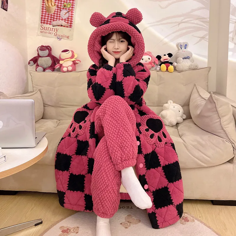 CAIHENGTONG Pajama Set Women's Rose Red-3