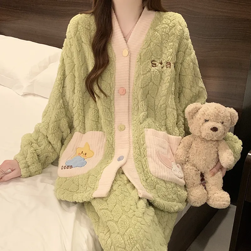 CAIHENGTONG Pajama Set Women's Green-1