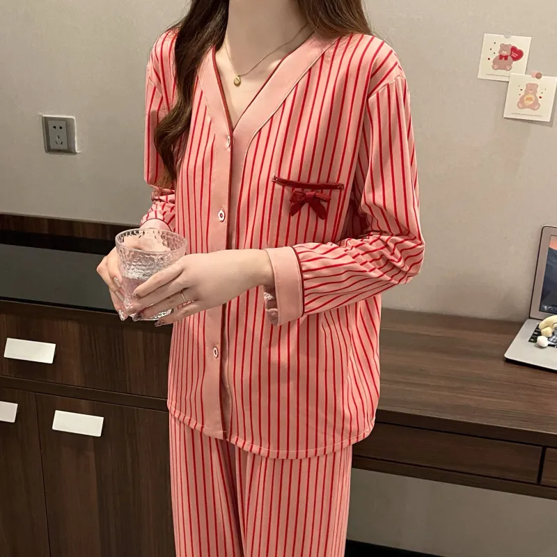 CAIHENGTONG Pajama Set Women's Red-11