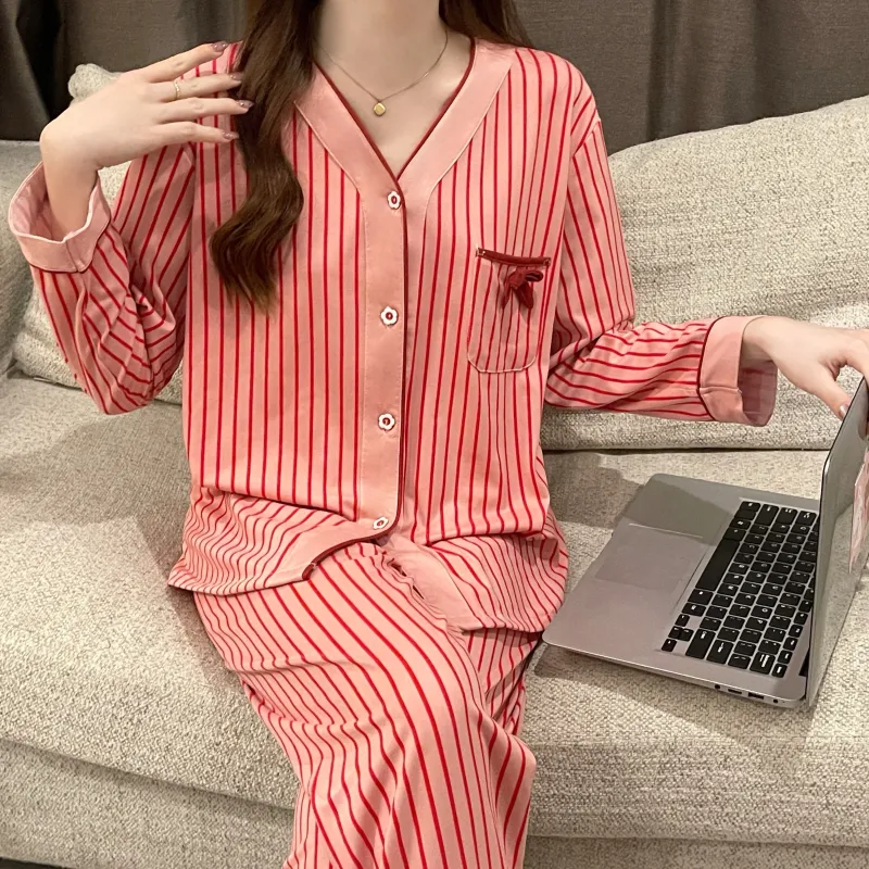 CAIHENGTONG Pajama Set Women's Red-3
