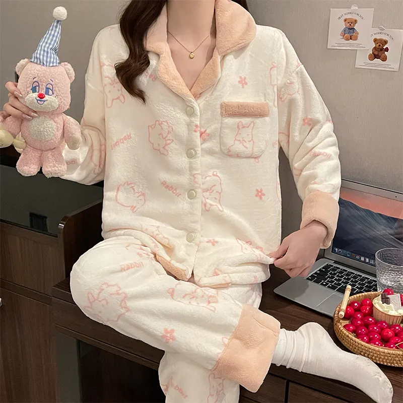 CAIHENGTONG Pajama Set Women's Little Rabbit-2