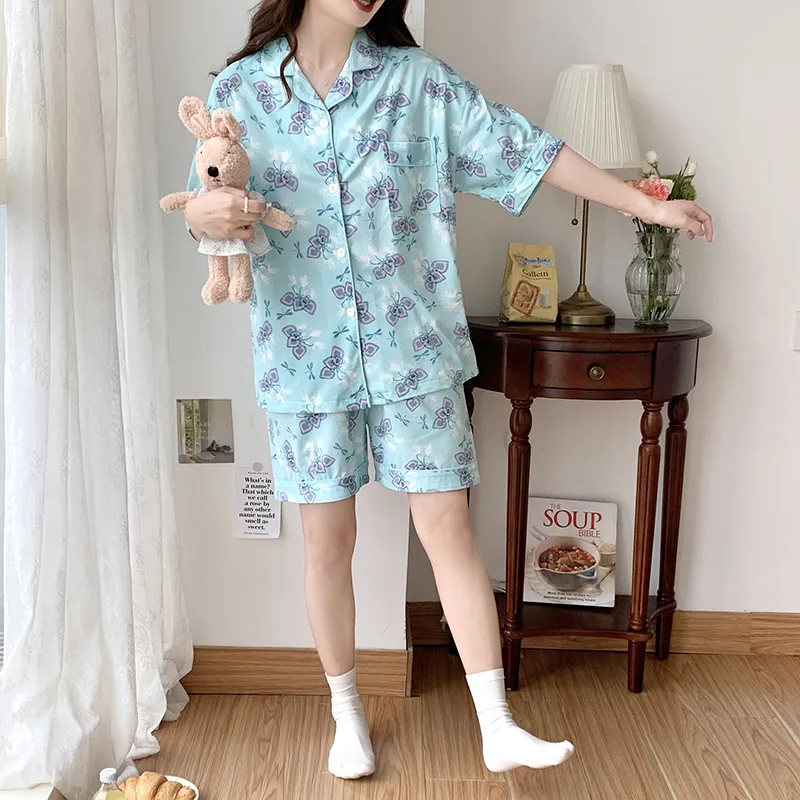 CAIHENGTONG Pajama Set Women's Dragonfly Floral-7