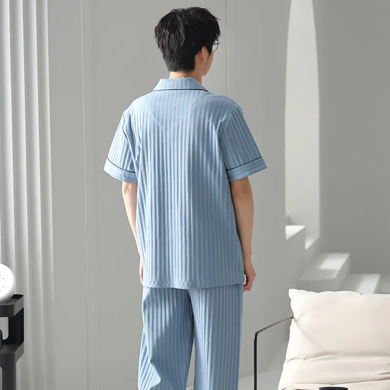 CAIHENGTONG Pajama Set Men's Sky Blue-1
