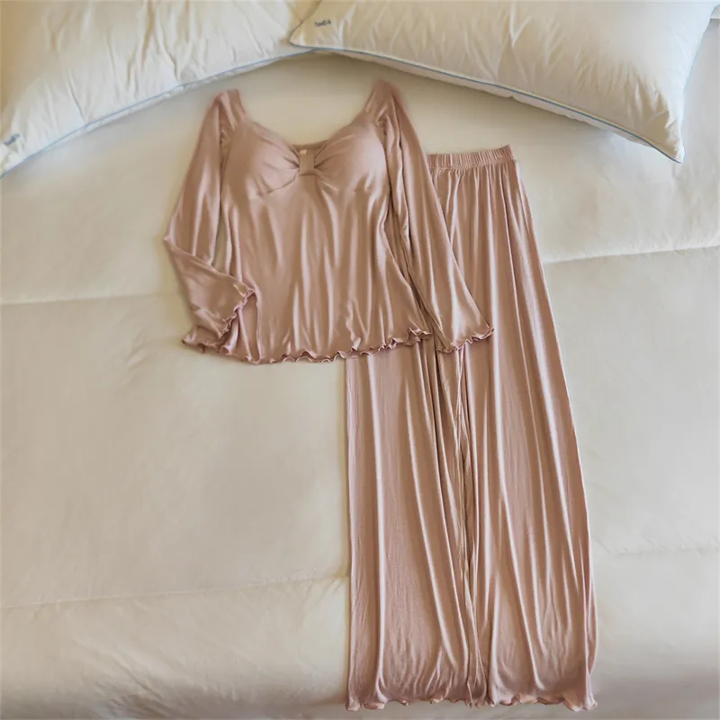 CAIHENGTONG Pajama Set Women's Nude Pink-2