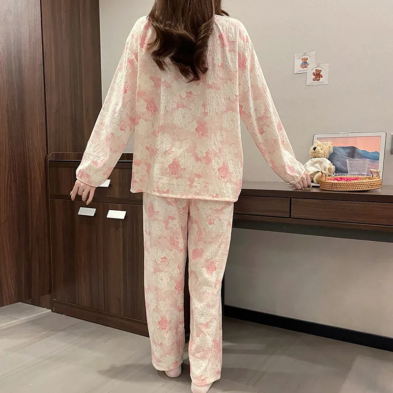 CAIHENGTONG Pajama Set Women's Romantic Flower Language-2